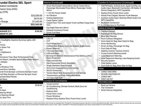 Certified 2025 Hyundai Elantra Sport w/ Cargo Package FWD image 5