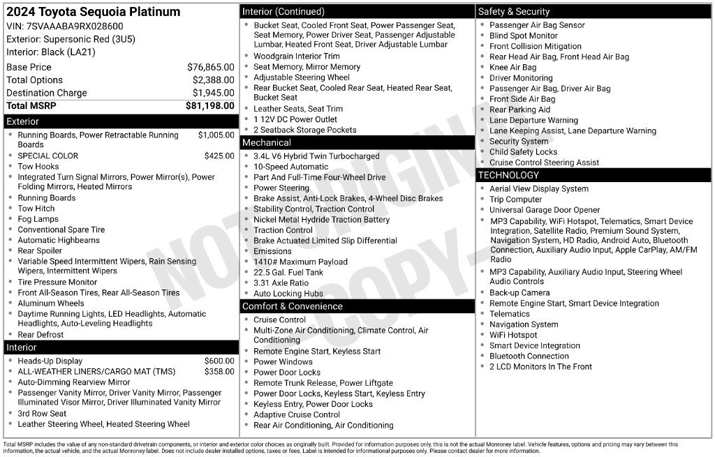 Certified 2024 Toyota Sequoia Platinum AWD/4WD image 26