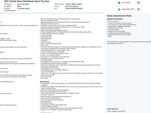 Used 2021 Honda Civic Sport Touring image 5