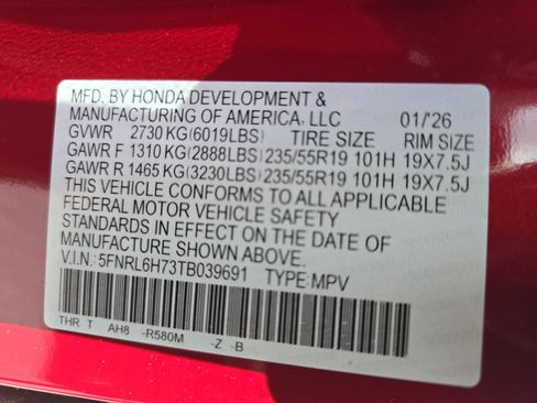 New 2026 Honda Odyssey Sport-L image 37