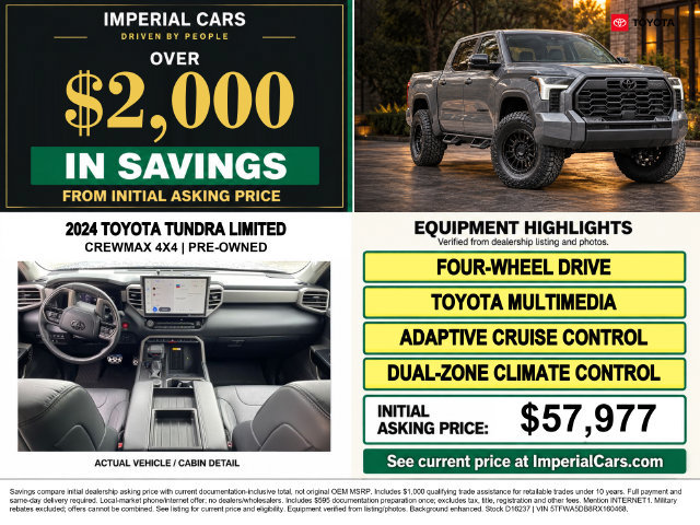 Used 2024 Toyota Tundra Limited w/ TRD Off-Road Package AWD/4WD image 3