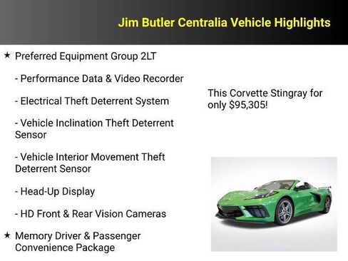 New 2026 Chevrolet Corvette 2LT Convertible w/ Z51 Performance Package image 20