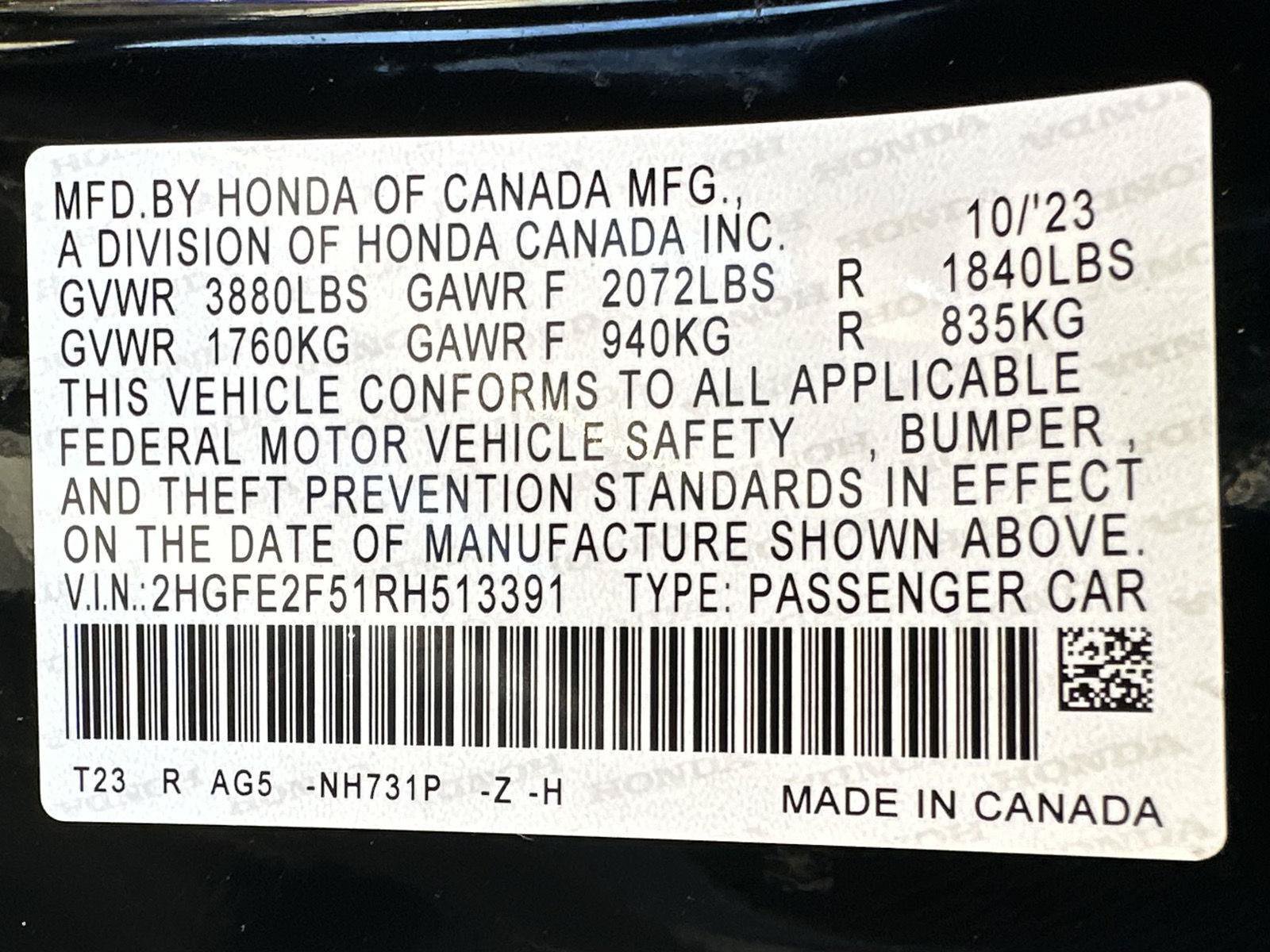 Certified 2024 Honda Civic Sport image 39