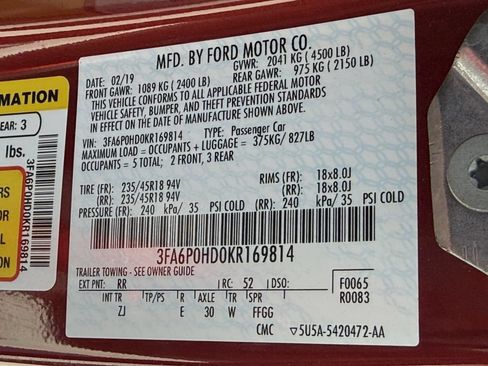 Used 2019 Ford Fusion SE w/ Equipment Group 151A FWD image 28