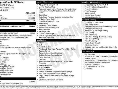 Used 2019 Toyota Corolla SE FWD image 1
