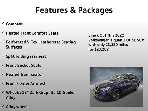 Used 2022 Volkswagen Tiguan SE w/ Panoramic Sunroof Package AWD/4WD image 21