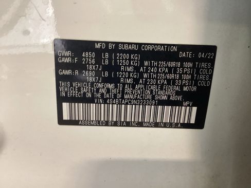 Certified 2022 Subaru Outback Touring AWD/4WD image 16