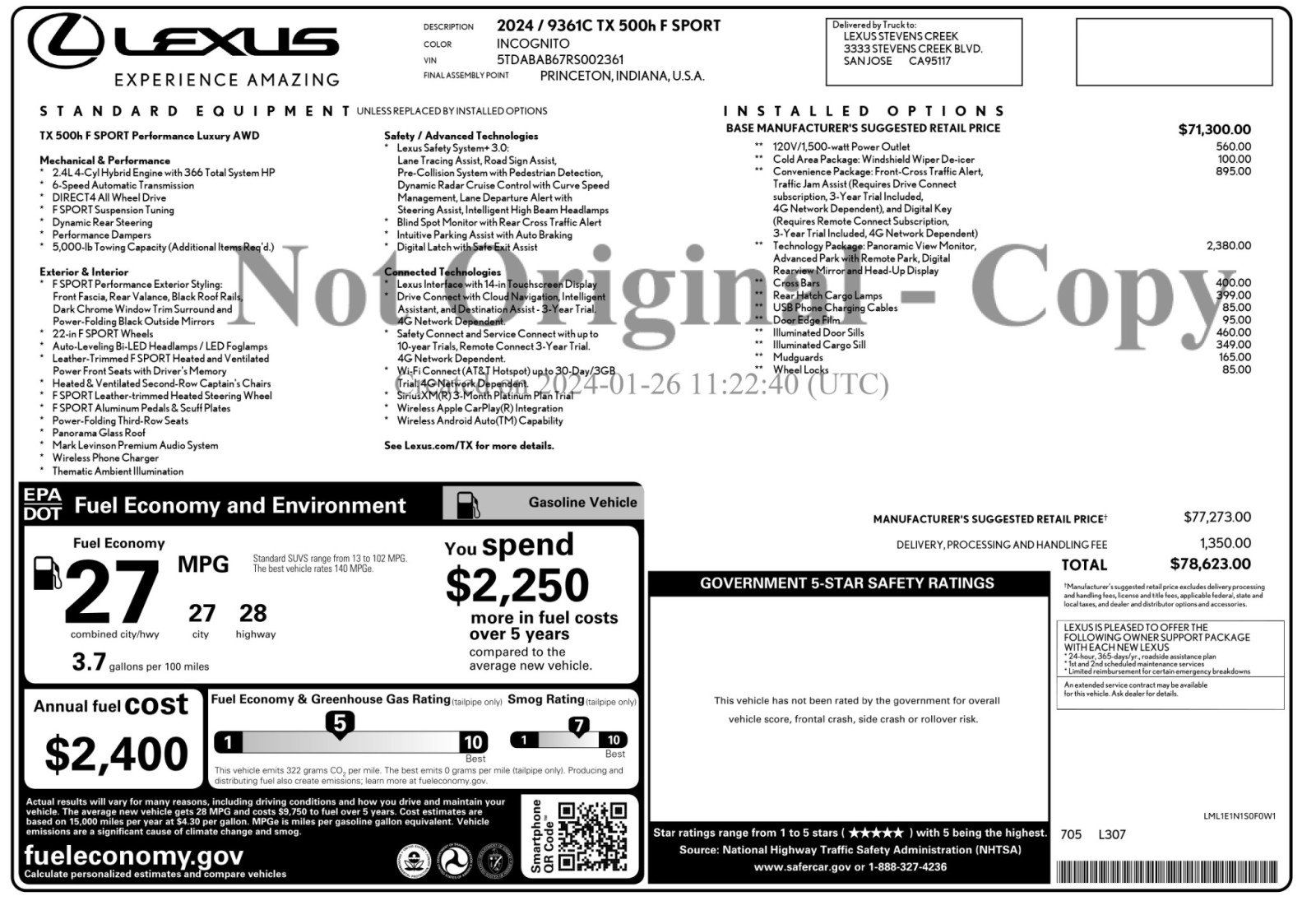 Used 2024 Lexus TX 500h AWD w/ Technology Package image 56