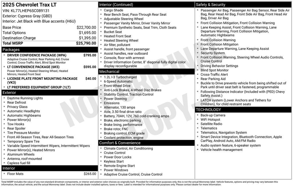 Used 2025 Chevrolet Trax LT w/ Driver Confidence Package FWD image 29