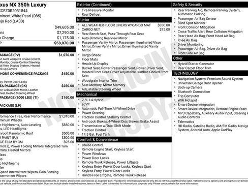 Used 2024 Lexus NX 350h AWD w/ Vision Package image 5