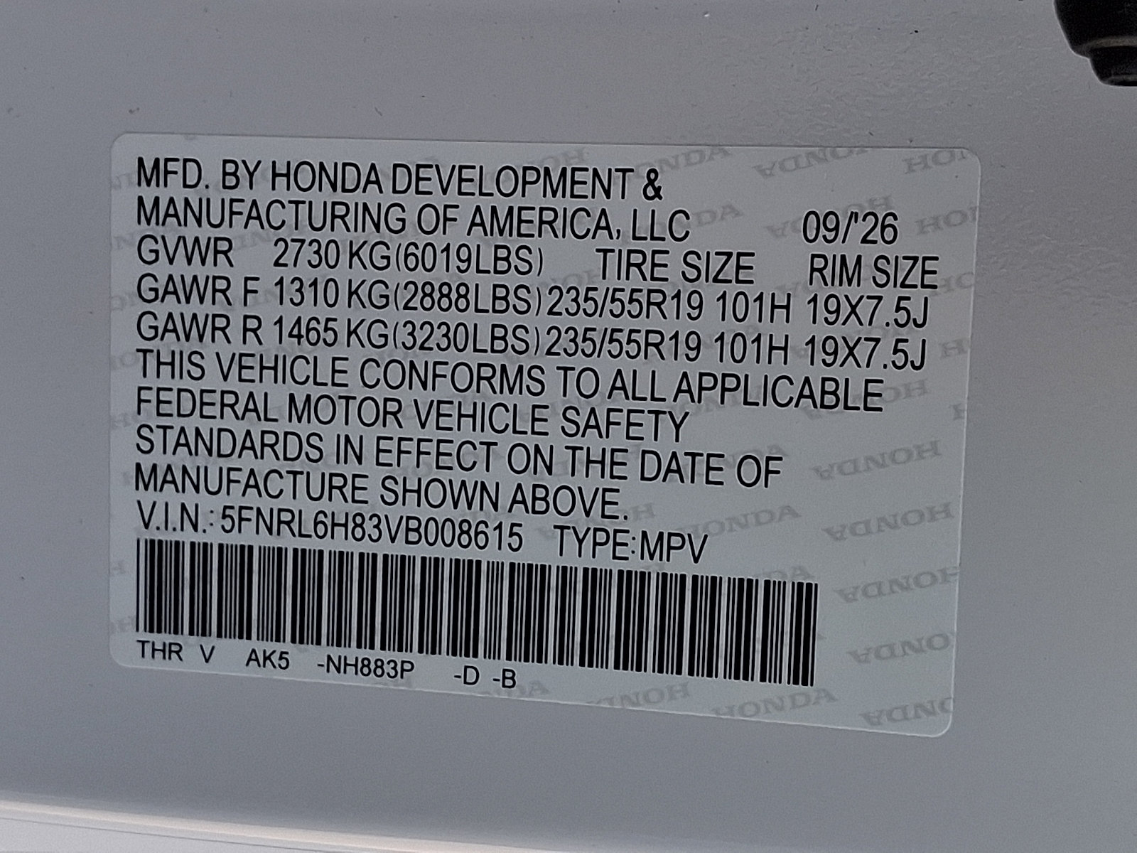 New 2027 Honda Odyssey Touring image 31