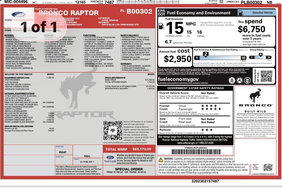 Used 2023 Ford Bronco Raptor AWD/4WD image 20