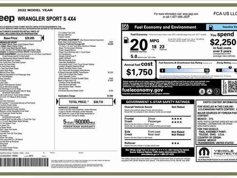 Certified 2022 Jeep Wrangler Sport S image 2