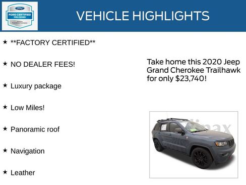 Used 2020 Jeep Grand Cherokee Trailhawk w/ Trailhawk Luxury Group image 13