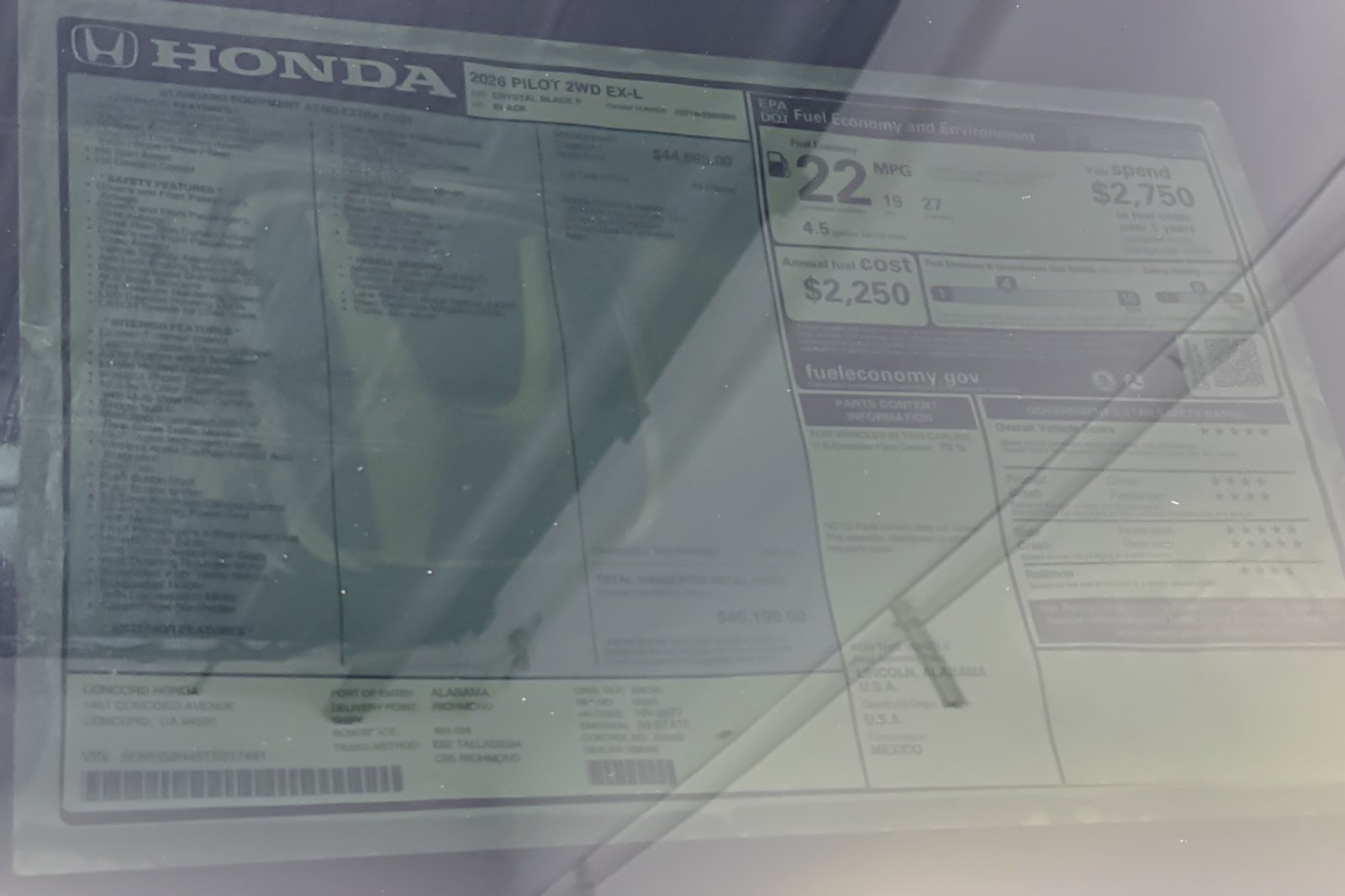 New 2026 Honda Pilot EX-L image 33