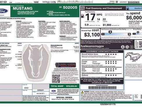 Used 2025 Ford Mustang Dark Horse w/ Dark Horse Handlin Package RWD image 2