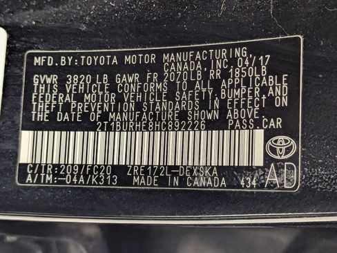 Used 2017 Toyota Corolla SE w/ Carpet Mat Package (TMS) image 16