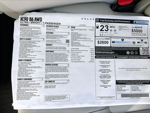 New 2027 Volvo XC90 B6 Ultra AWD/4WD image 37