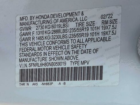 Certified 2022 Honda Odyssey Touring image 48