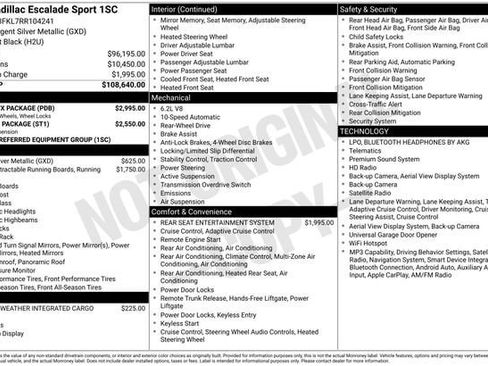Certified 2024 Cadillac Escalade Sport w/ LPO, ONYX Package RWD image 34