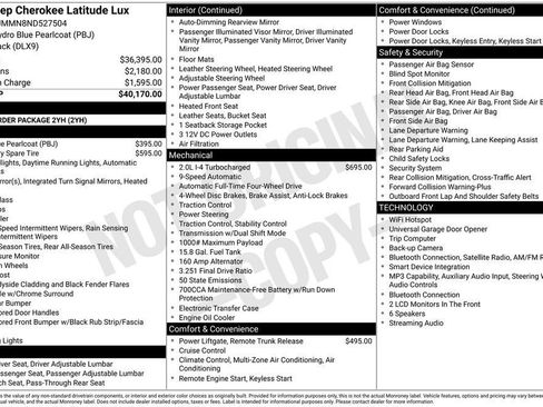 Certified 2022 Jeep Cherokee Latitude Lux AWD/4WD image 30