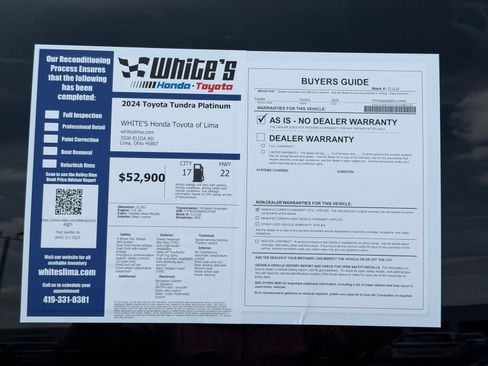 Used 2024 Toyota Tundra Platinum w/ TRD Off-Road Package AWD/4WD image 39