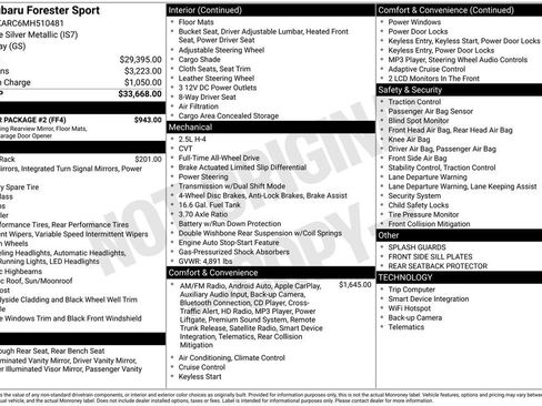 Used 2021 Subaru Forester Sport w/ Popular Package #2 AWD/4WD image 15
