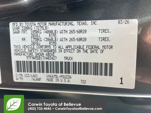 New 2026 Toyota Tundra Platinum AWD/4WD image 29