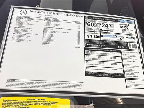 New 2026 Mercedes-Benz E 53 AMG e 4MATIC Sedan image 18