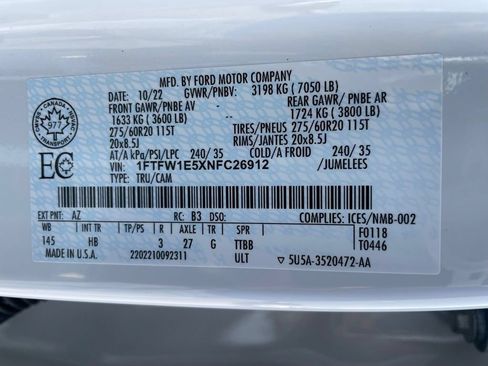 Used 2022 Ford F150 Lariat w/ Equipment Group 502A High AWD/4WD image 42