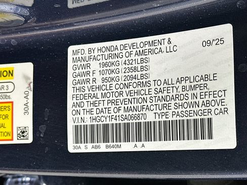 Used 2025 Honda Accord SE image 12