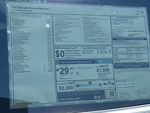 Used 2025 BMW X3 xDrive30i w/ Convenience Package image 29