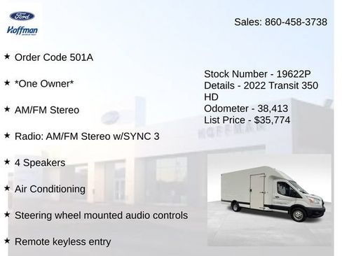 Used 2022 Ford Transit 350 Low Roof DRW w/ Interior Upgrade Package RWD image 10