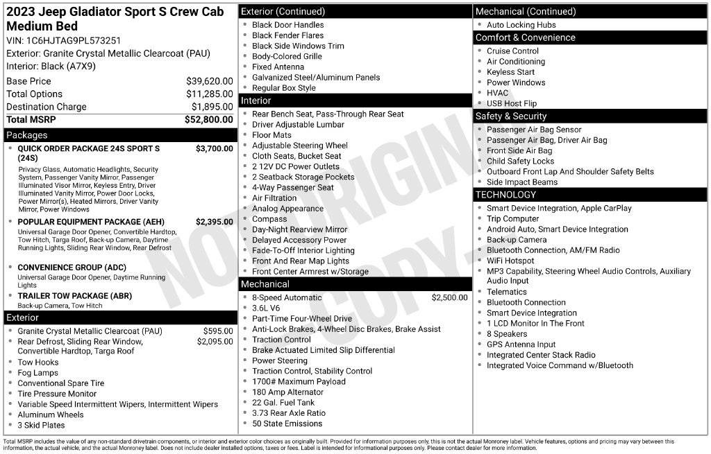 Used 2023 Jeep Gladiator Sport AWD/4WD image 42
