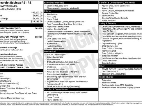 Certified 2022 Chevrolet Equinox RS w/ Infotainment Package image 7