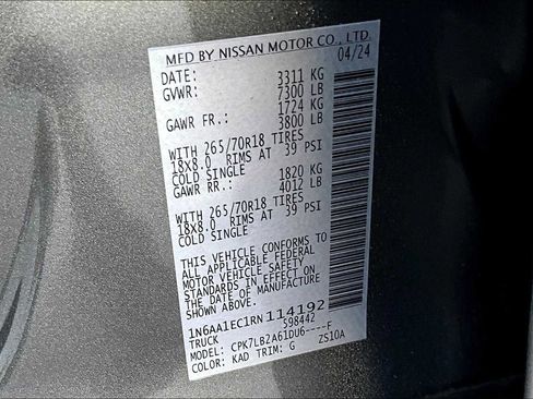 Used 2024 Nissan Titan SV w/ Accessory Utility Package image 63