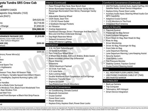 Used 2023 Toyota Tundra SR5 w/ SR5 Convenience Package AWD/4WD image 39