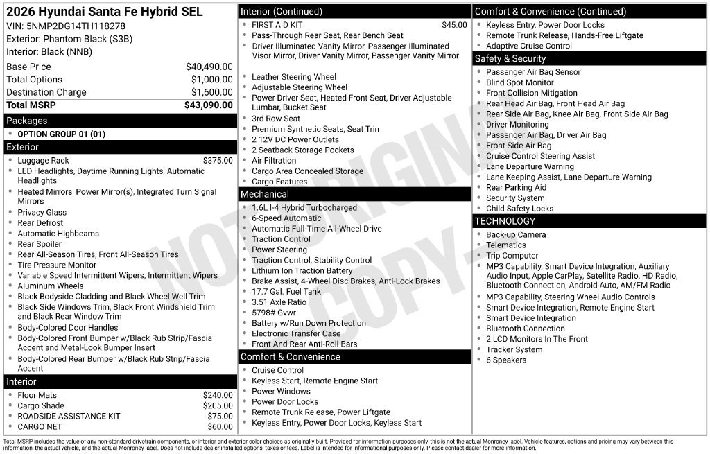 Certified 2026 Hyundai Santa Fe SEL AWD/4WD image 9