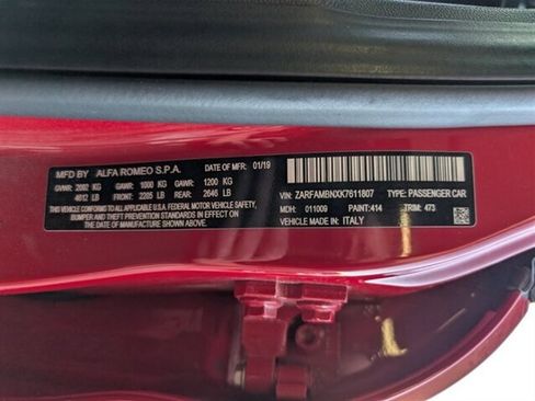 Used 2019 Alfa Romeo Giulia Ti Sport w/ Quick Order Package 22U Sport image 31