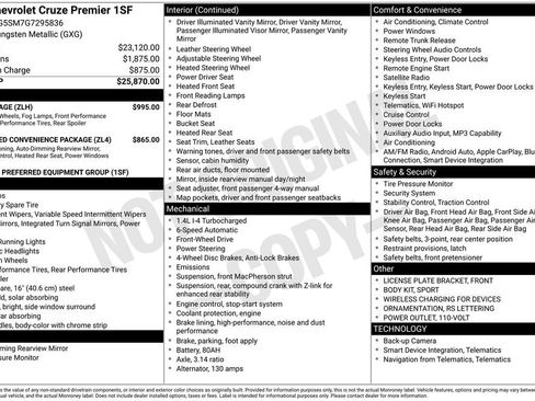 Used 2016 Chevrolet Cruze Premier w/ RS Package FWD image 2