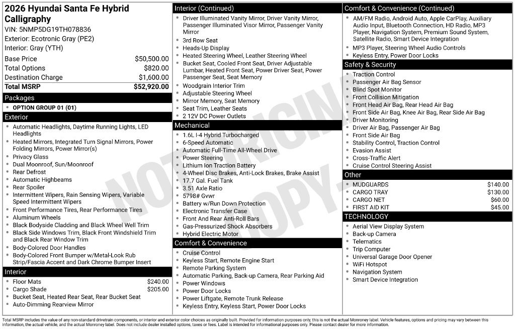 New 2026 Hyundai Santa Fe Calligraphy AWD/4WD image 6