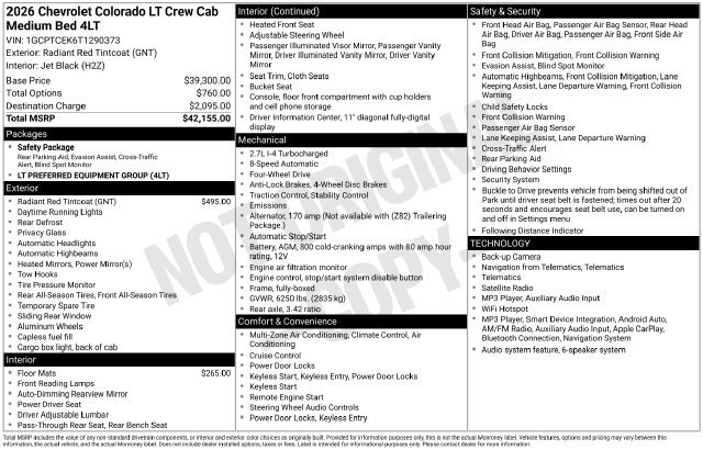 New 2026 Chevrolet Colorado LT AWD/4WD image 4
