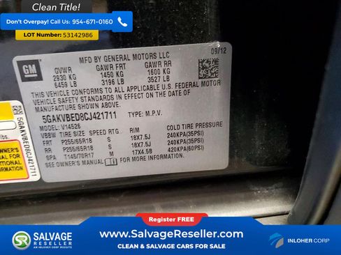 Used 2012 Buick Enclave Convenience w/ LPO, Cargo Convenience Pkg AWD/4WD image 17