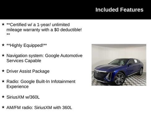 Certified 2024 Cadillac Lyriq Luxury w/ LPO, Floor Liner Package AWD/4WD image 4