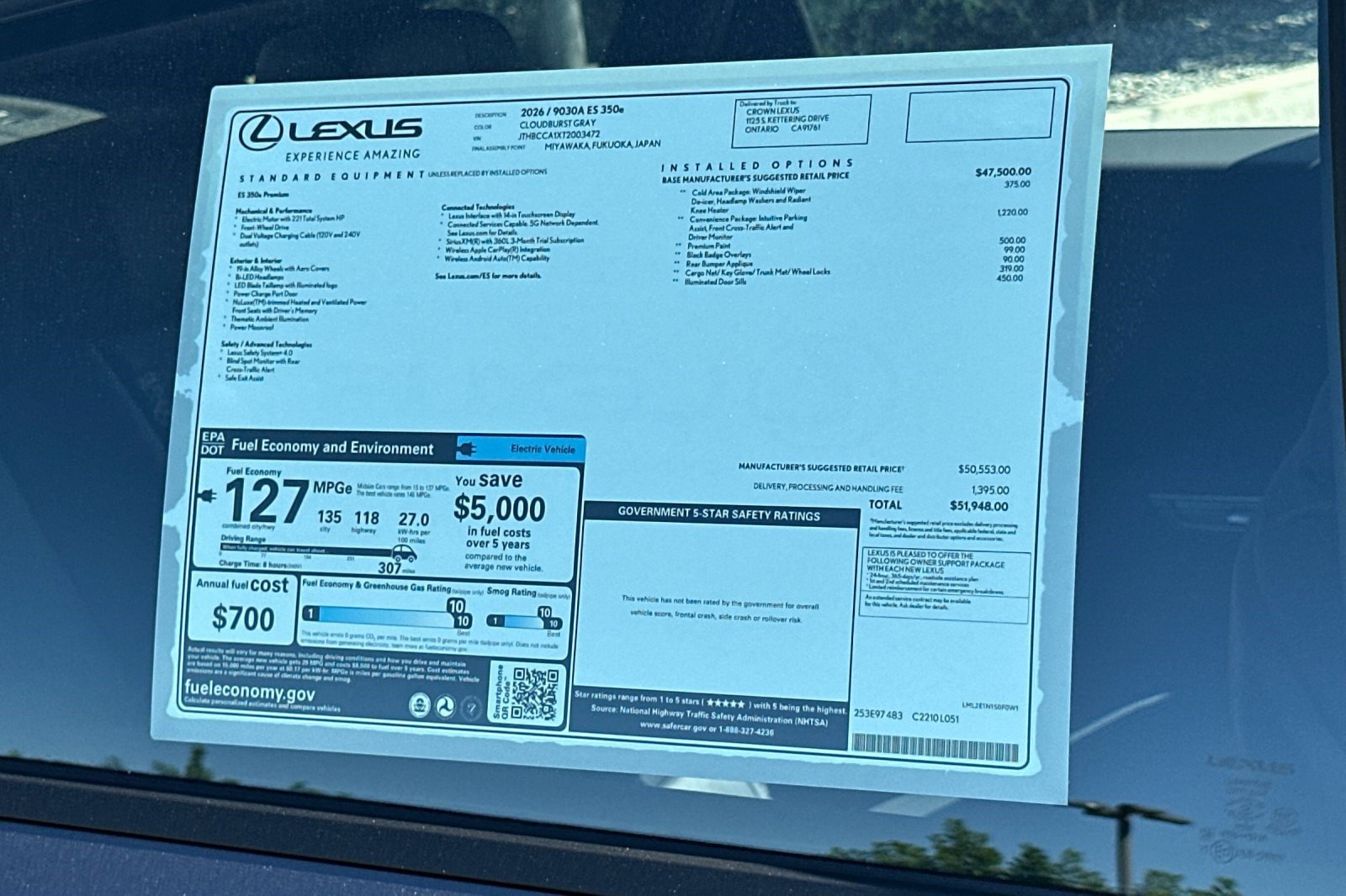 New 2026 Lexus ES 350e w/ Convenience Package FWD image 28