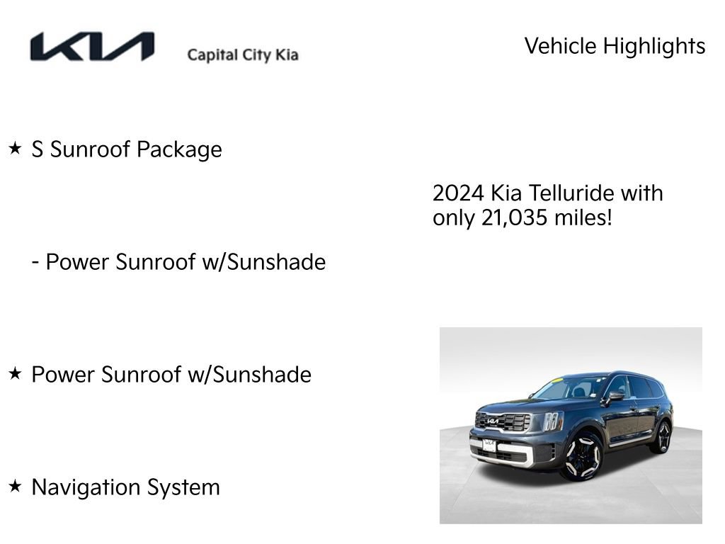 Used 2024 Kia Telluride S w/ S Sunroof Package AWD/4WD image 8