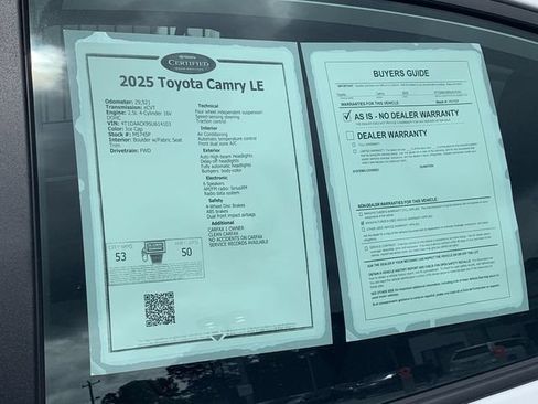 Certified 2025 Toyota Camry LE FWD image 36