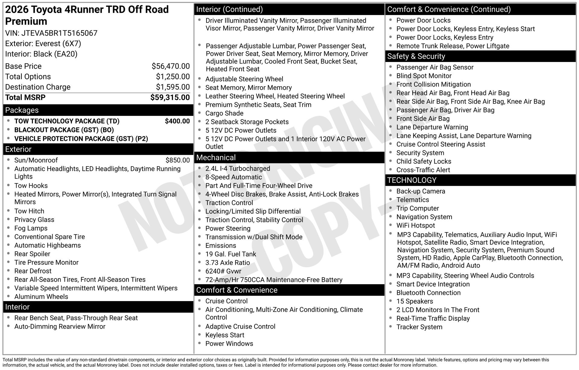 New 2026 Toyota 4Runner TRD Off-Road Premium w/ Tow Technology Package AWD/4WD image 16