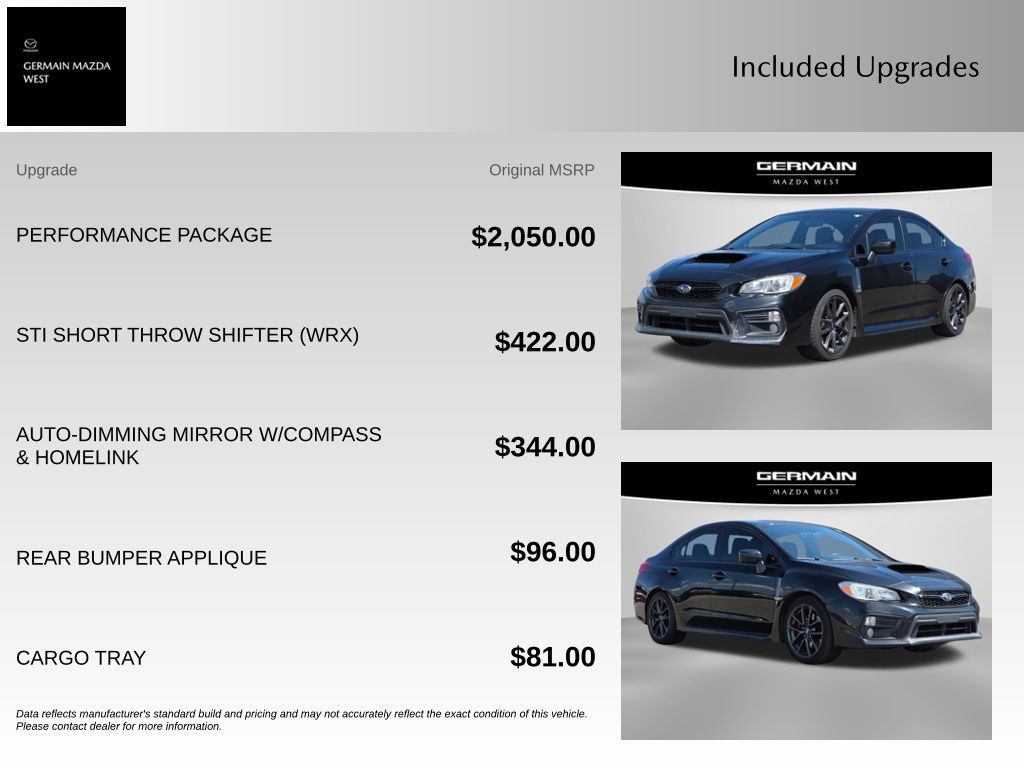 Used 2018 Subaru WRX Premium w/ Performance Package AWD/4WD image 10