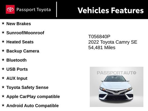 Used 2022 Toyota Camry SE image 9